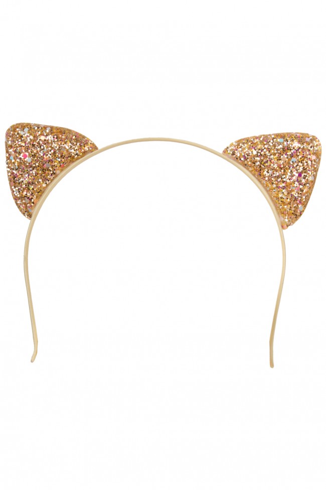 Diadeem kattenoortjes glittergoud