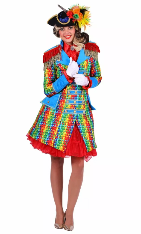 Print Clowns en Carnavalsjas Dame ''Celebration'' Maat S