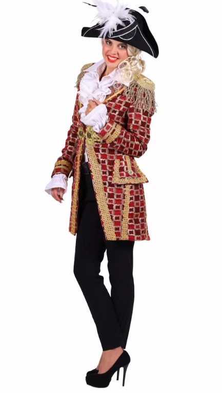 Carnavalsjas Dame "Soleil" Rood Maat S