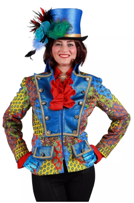 Carnavalsjas dame ''Painted'', Turquoise Maat XS