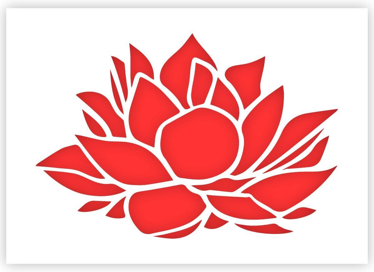 A4 Stencil Sjabloon Lotus - Afbeelding 2