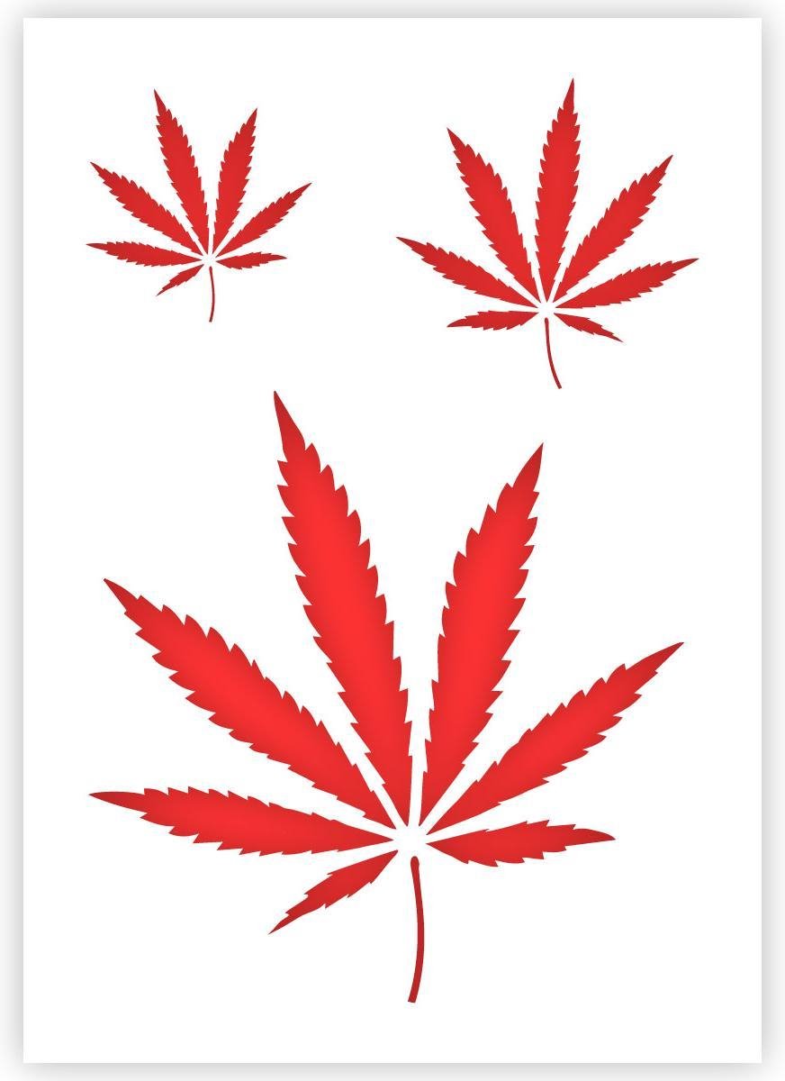 A4 Stencil Sjabloon Cannabis/Wiet - Afbeelding 2