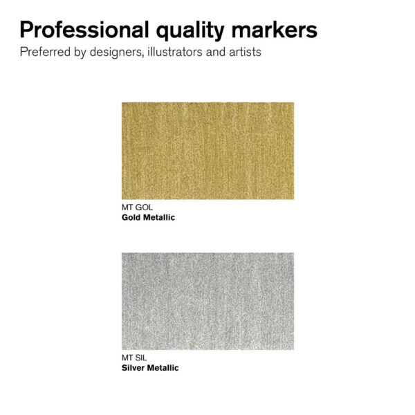 Winsor & Newton promarker™ metallic Goud & Zilver 2 set - Afbeelding 1