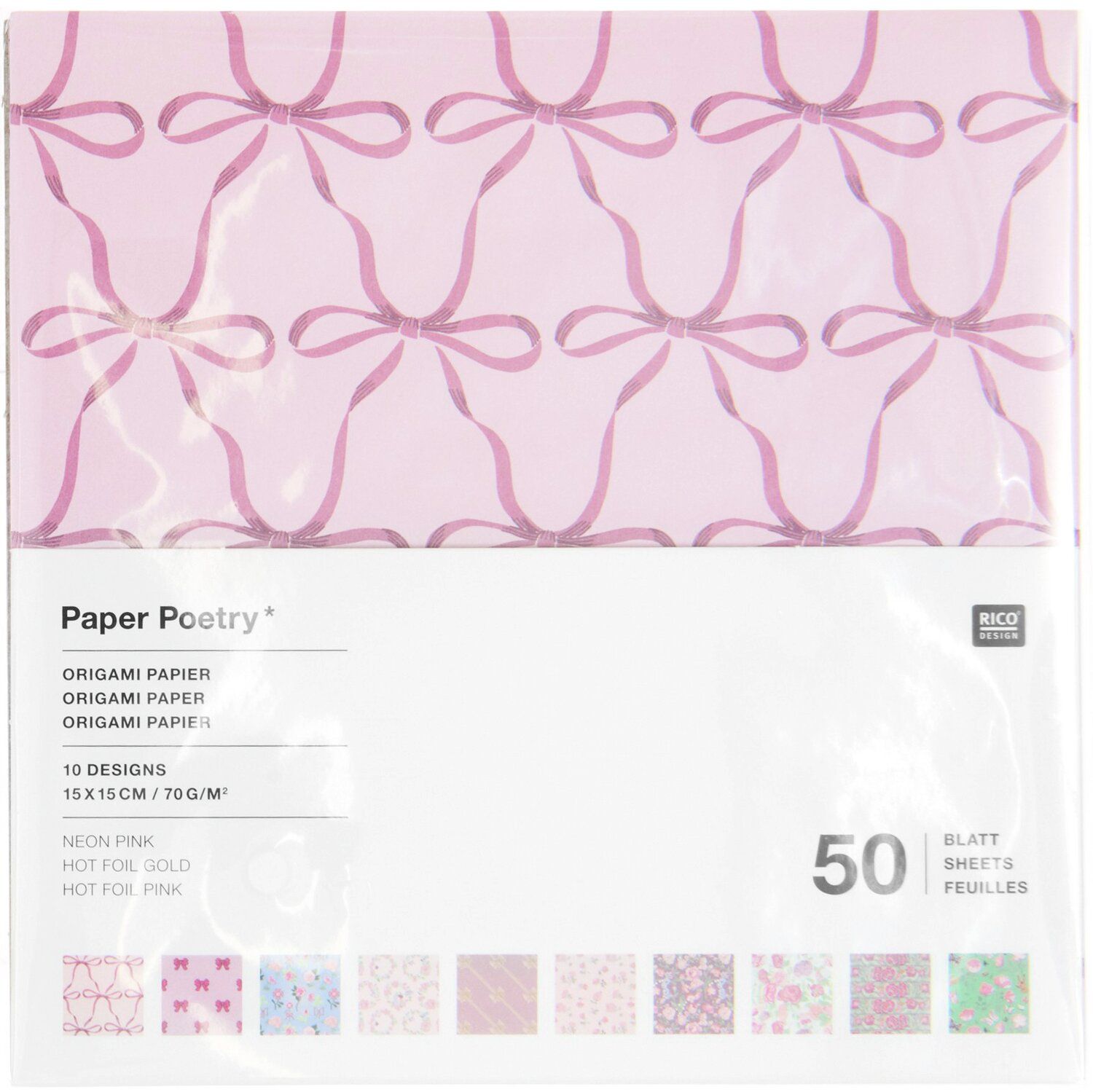 Paper Poetry Origami La Vie en Rose 15x15cm 50 vellen