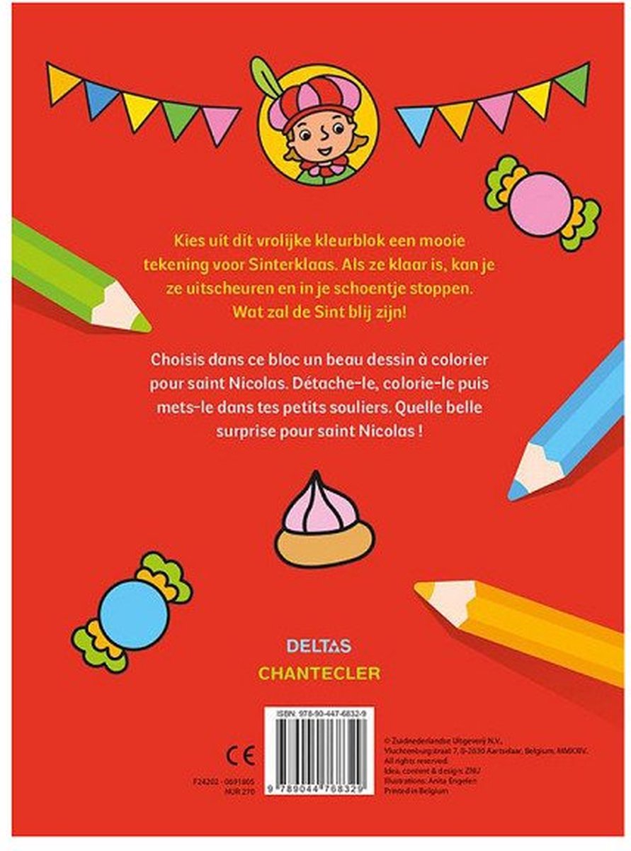 Sinterklaas Happy Color Kleurblok 18x24,7cm - Afbeelding 2
