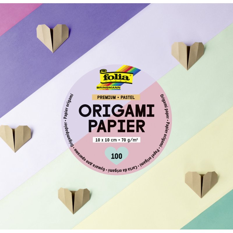 Folia Origami Vouwbladen 15x15cm 70gr. 100 vel Premium Pastel