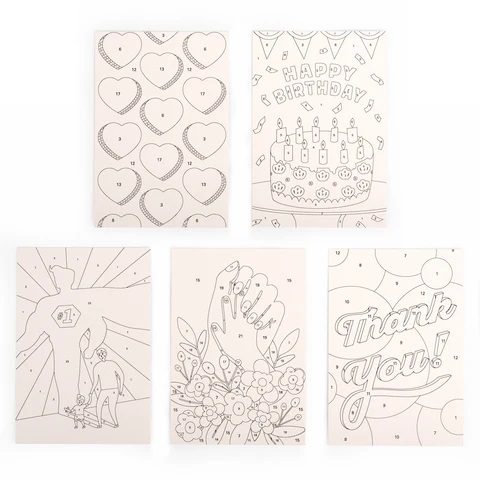 Crafter PaintByNumber Wenskaarten + Enveloppen  - Afbeelding 2