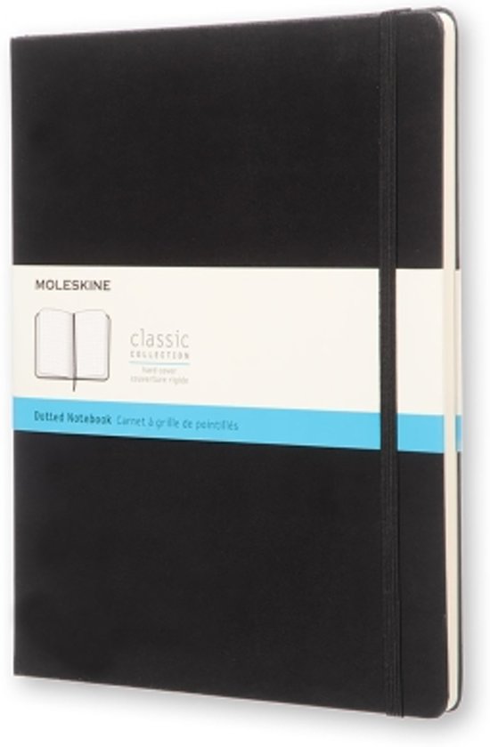 notebook large dotted black hard cover