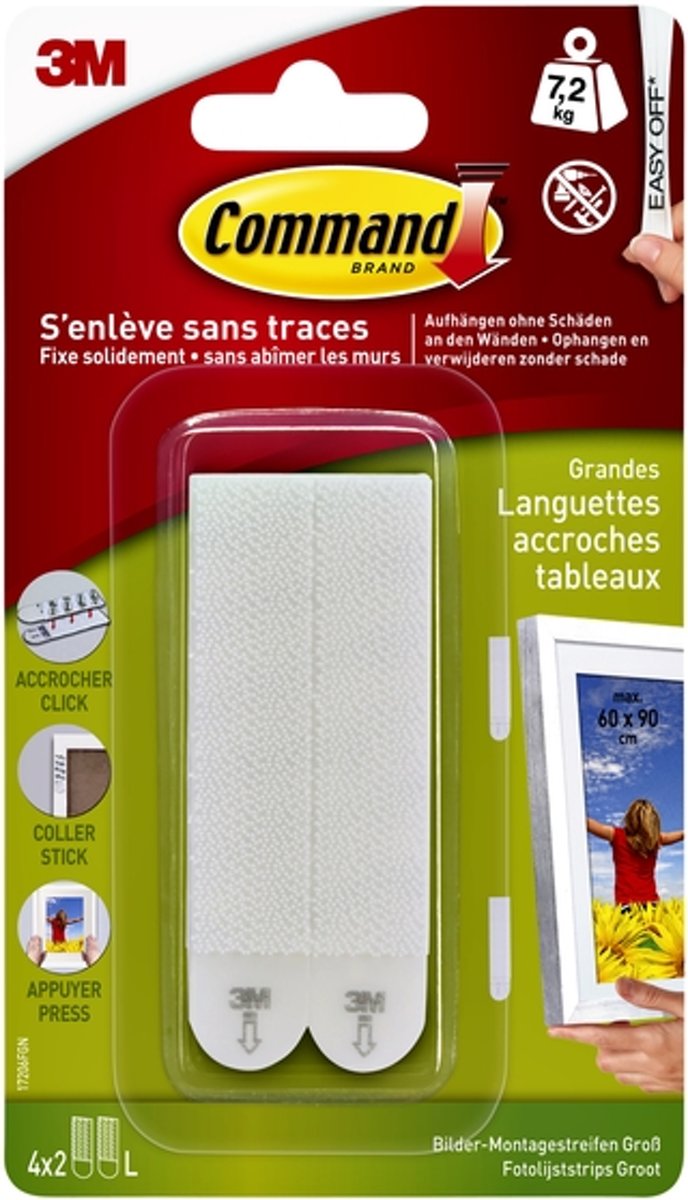 3M ophangstrips 7,2kg 8st wit 