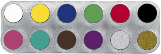 Grimas Water Make-up 12 Palette - A, 12x2,5ml