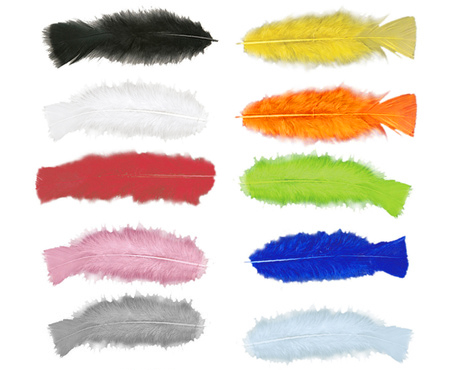 Decoratie Veertjes 8cm 10st - keuze uit 10 kleuren