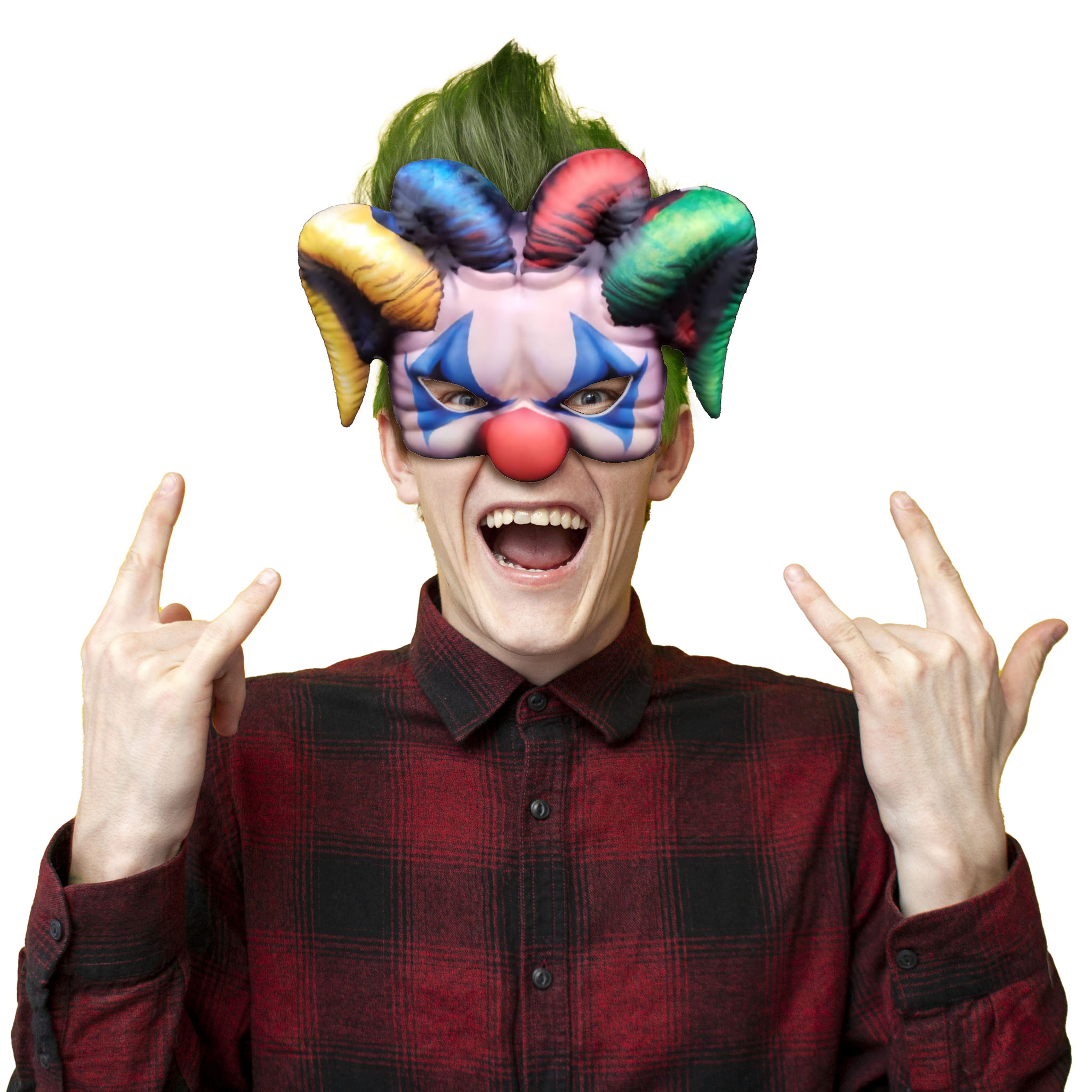 Oogmasker Horrorclown Nar - Afbeelding 2