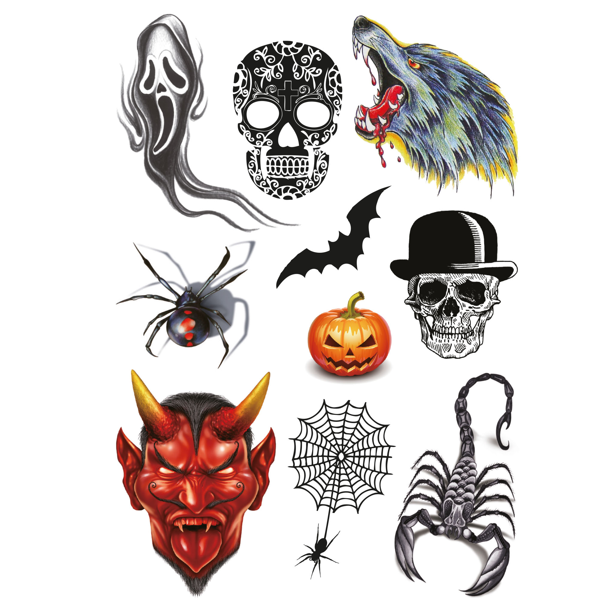 Tattoos Halloween 10st.