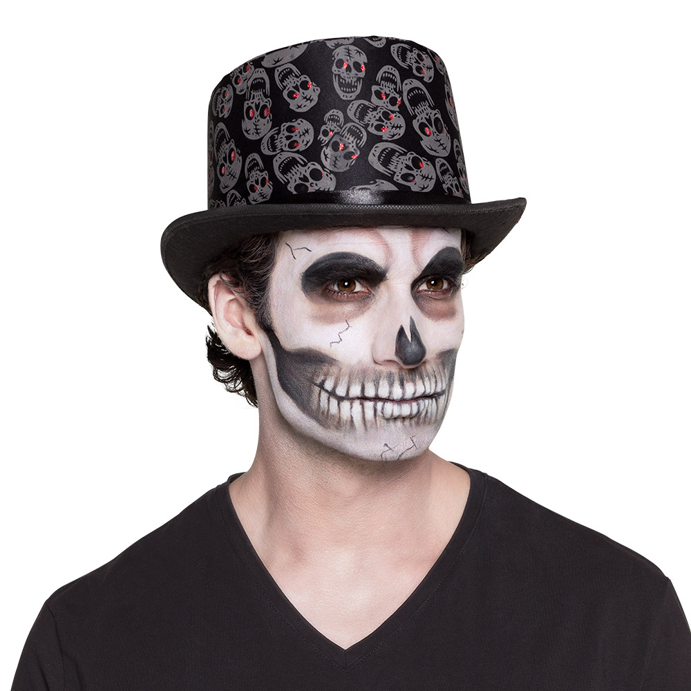 Hoge hoed skull print - Afbeelding 2