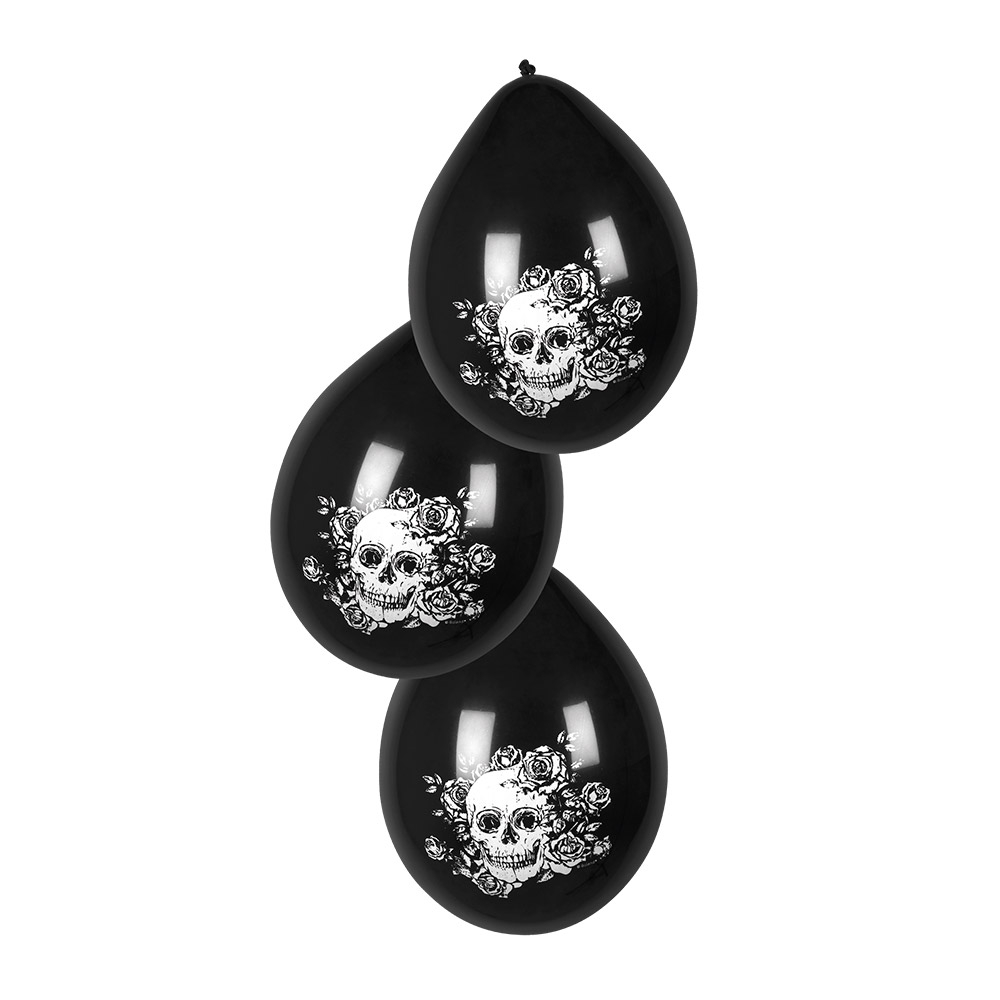 Set 6 Latex ballonnen Day of the dead (25 cm) - Afbeelding 1