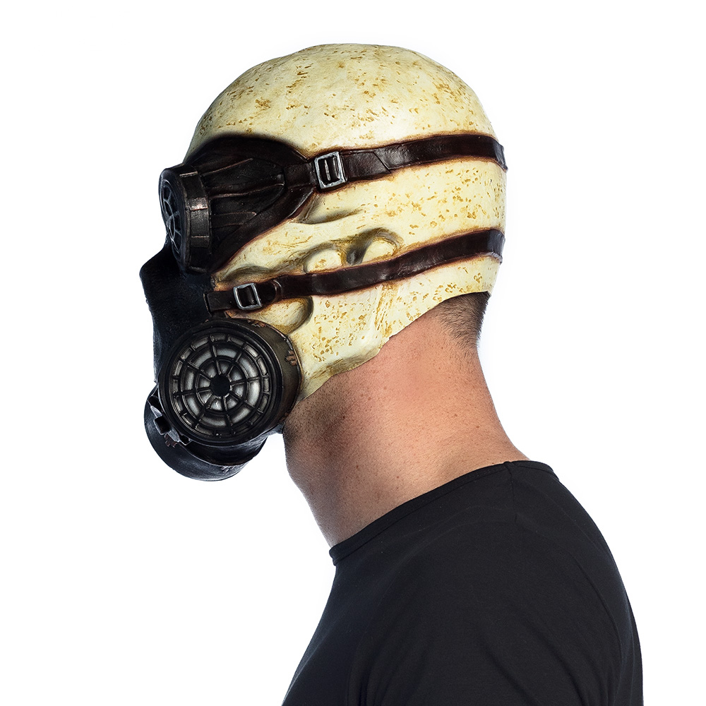 Latex Hoofdmasker Gas Schedel/Doodshoofd - Afbeelding 3