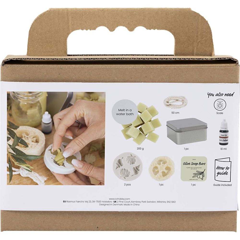 Mini Hobbyset Zeep Maken Schelpen, olijfgroen - Afbeelding 2