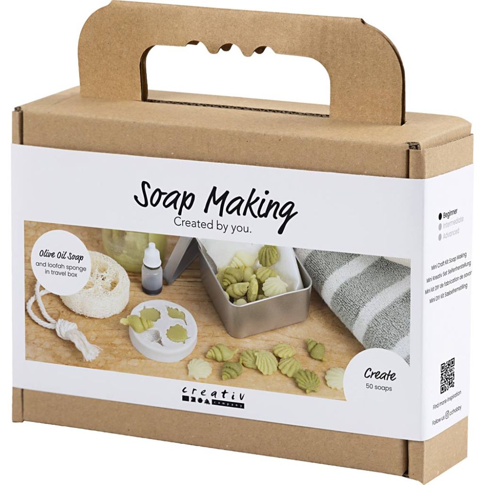 Mini Hobbyset Zeep Maken Schelpen, olijfgroen - Afbeelding 3
