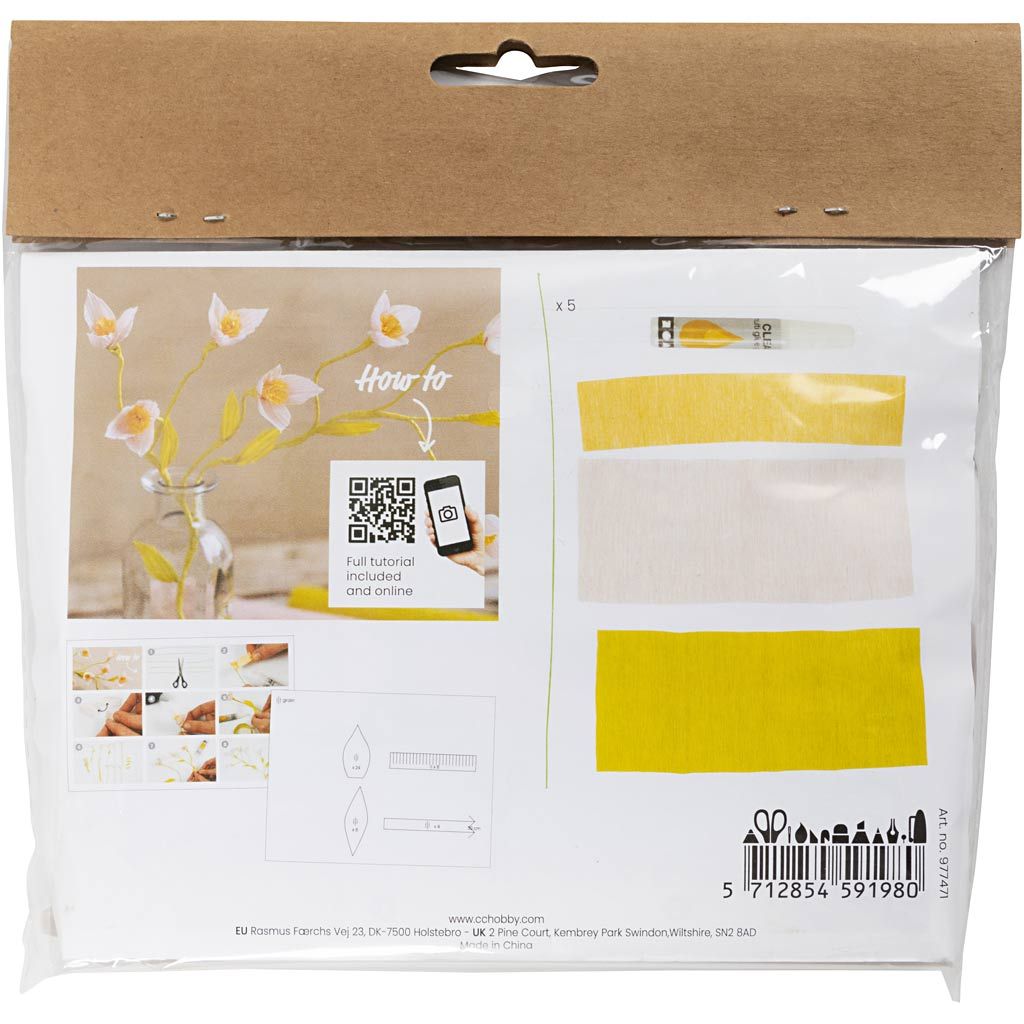 Mini Hobbyset Crêpepapier, Kersentak - Afbeelding 2