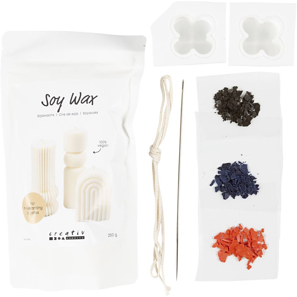 Hobbyset Kaarsen Maken, Bubble sojakaars, beige, lichtblauw, crème - Afbeelding 3