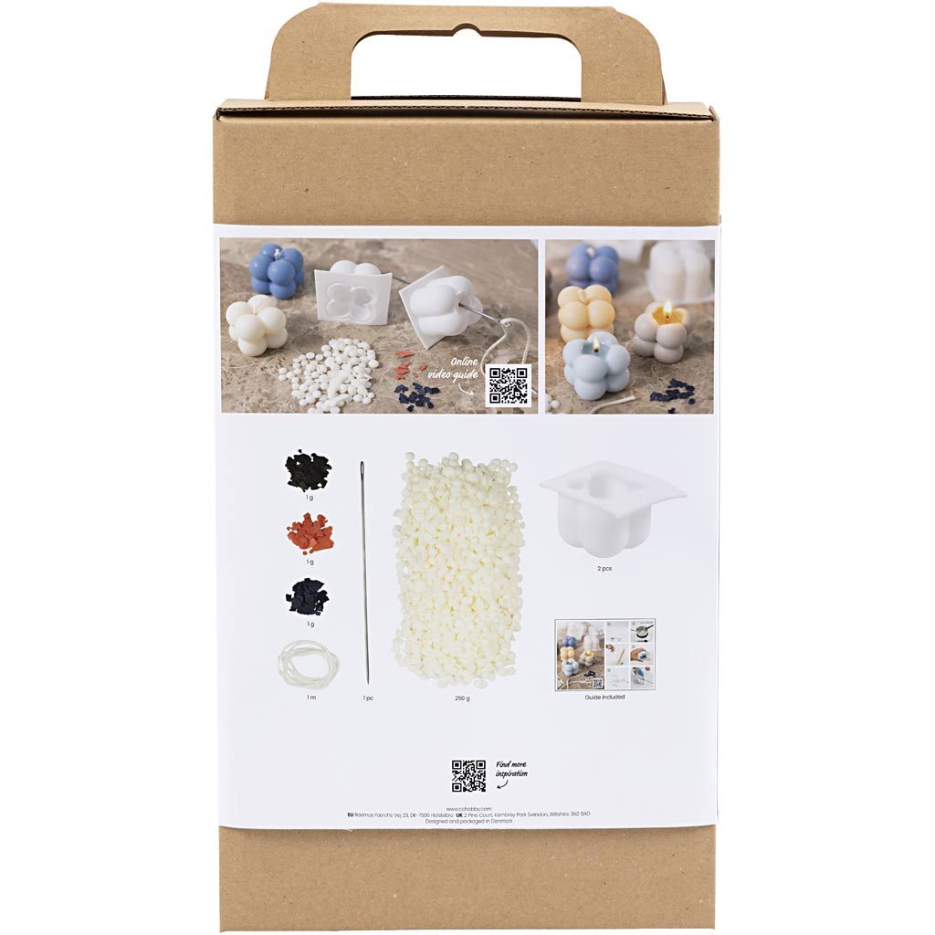 Hobbyset Kaarsen Maken, Bubble sojakaars, beige, lichtblauw, crème - Afbeelding 2