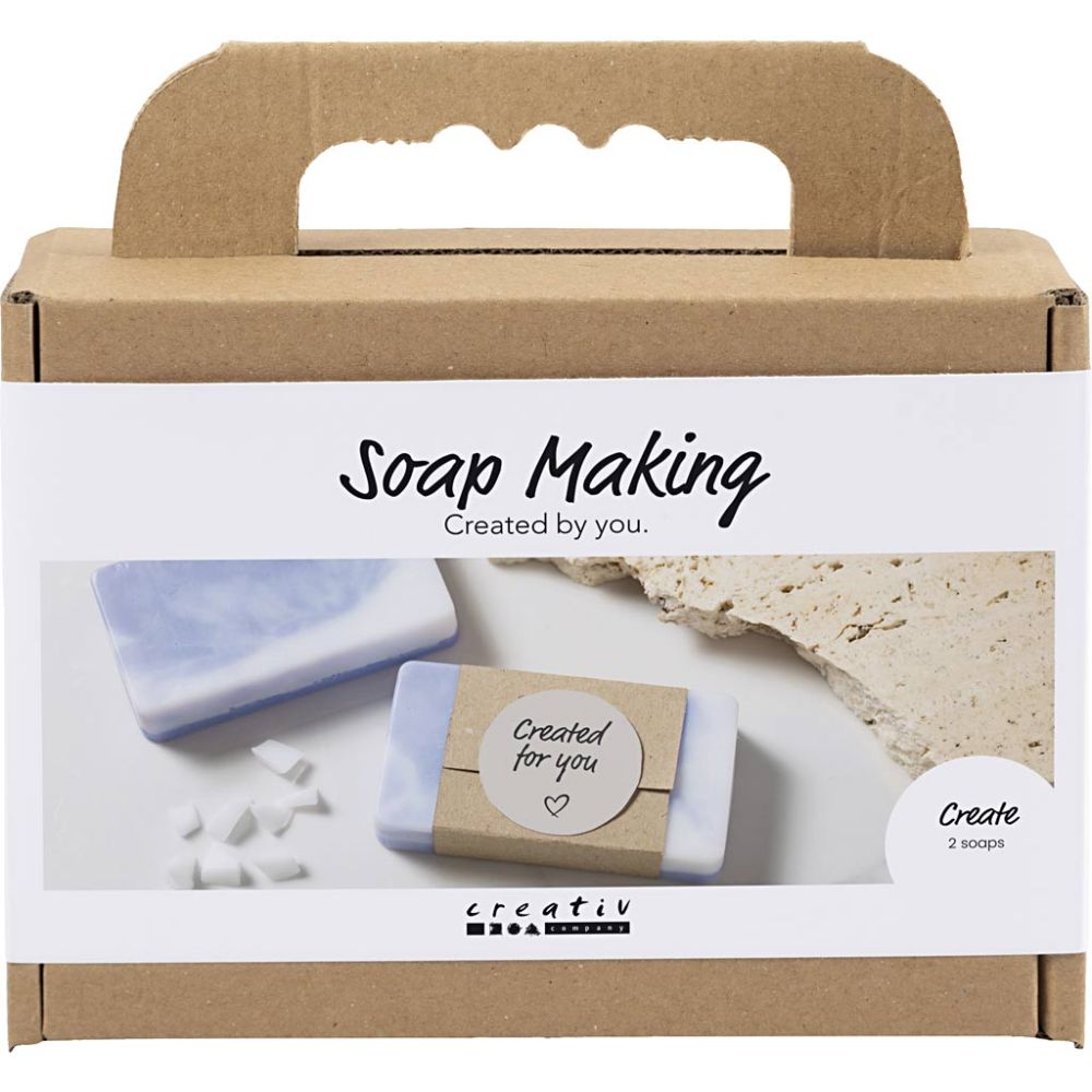 Mini Hobbyset Zeep Maken, vierkant, 2 zepen.