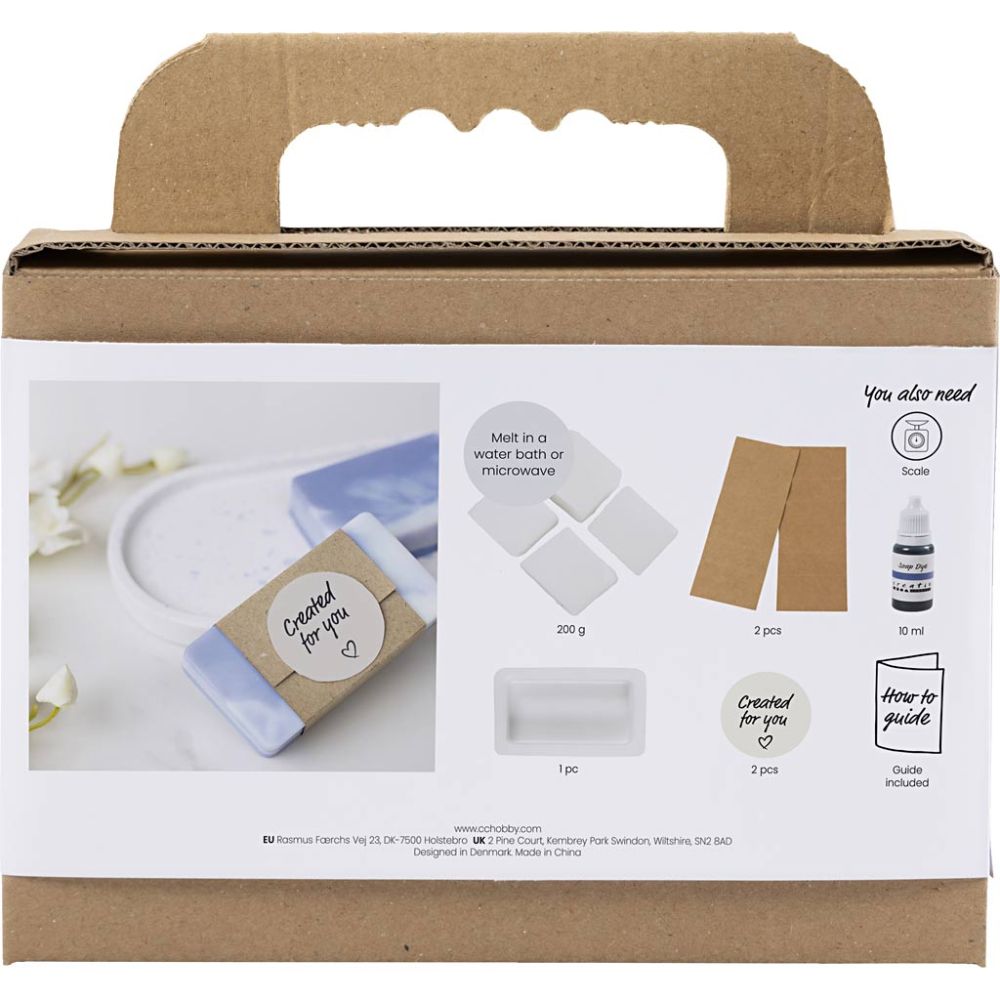Mini Hobbyset Zeep Maken, vierkant, 2 zepen. - Afbeelding 2