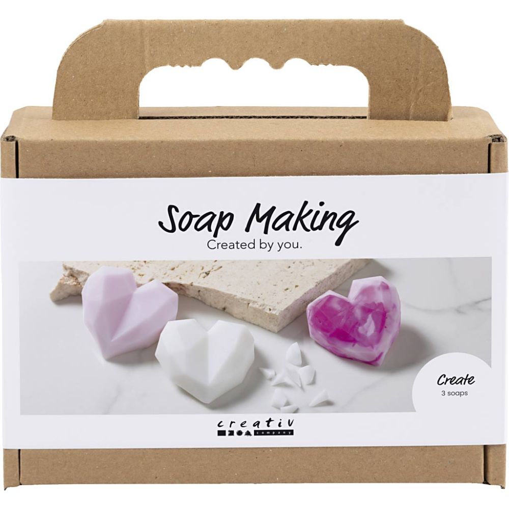 Mini Hobbyset Zeep Maken, Harten, roze, 