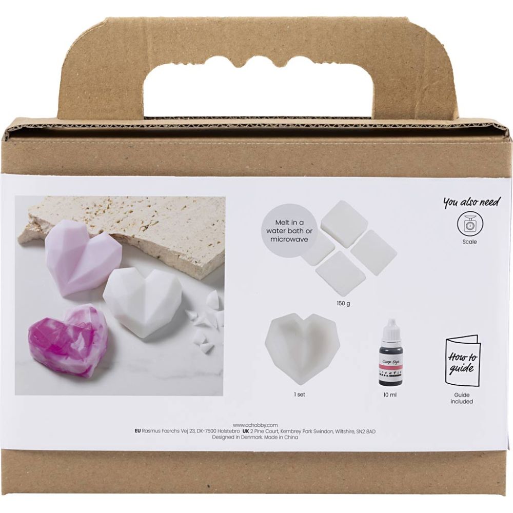 Mini Hobbyset Zeep Maken, Harten, roze,  - Afbeelding 2