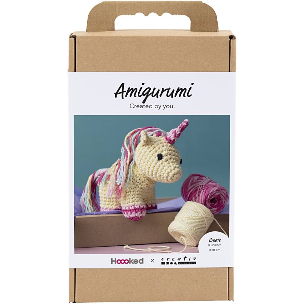 Haakset Amigurumi, Eenhoorn, regenboogkleuren