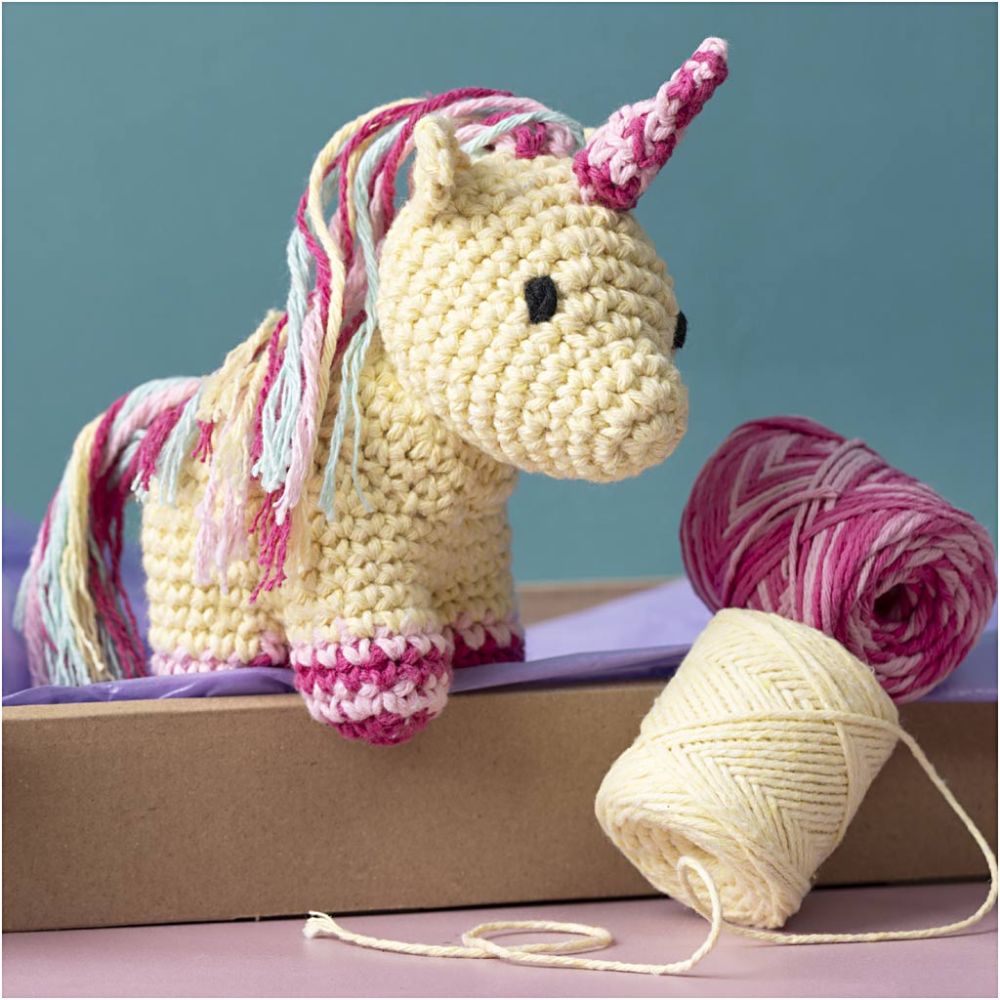 Haakset Amigurumi, Eenhoorn, regenboogkleuren - Afbeelding 4