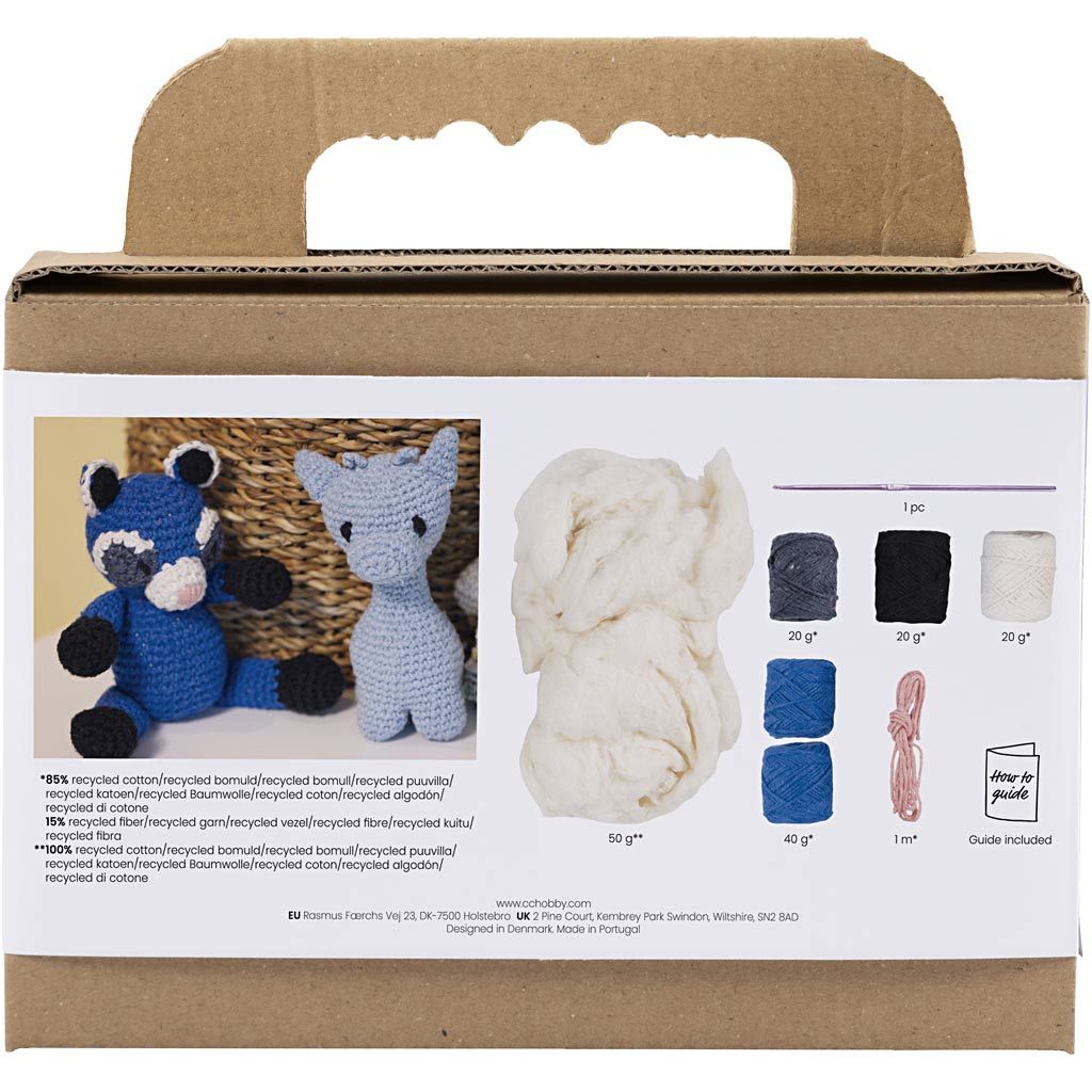 Hobbyset Amigurumi, Wasbeer, zwart, blauw - Afbeelding 2