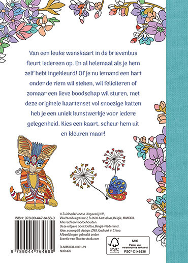 I Love Cats Wenskaarten Om In Te Kleuren - Afbeelding 1