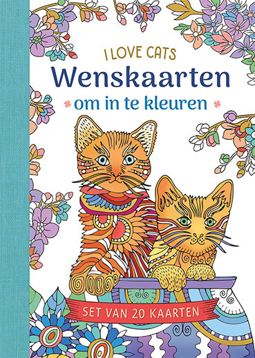 I Love Cats Wenskaarten Om In Te Kleuren