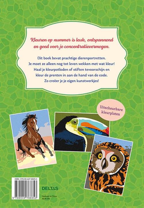 Dierenwereld Kleuren Op Nummer Voor Volwassenen 17x24,5cm - Afbeelding 2
