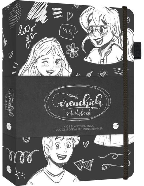 Creachick Schetsboek Zwart A5 200gr. 108 Pagina's