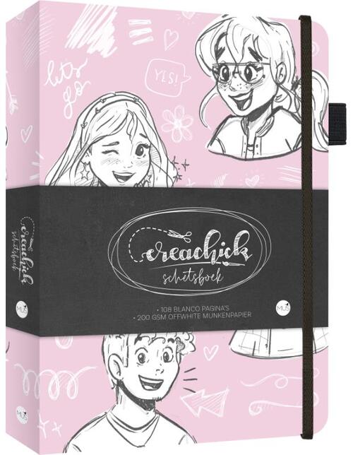 Creachick Schetsboek Licht Roze A5 200gr. 108 Pagina's