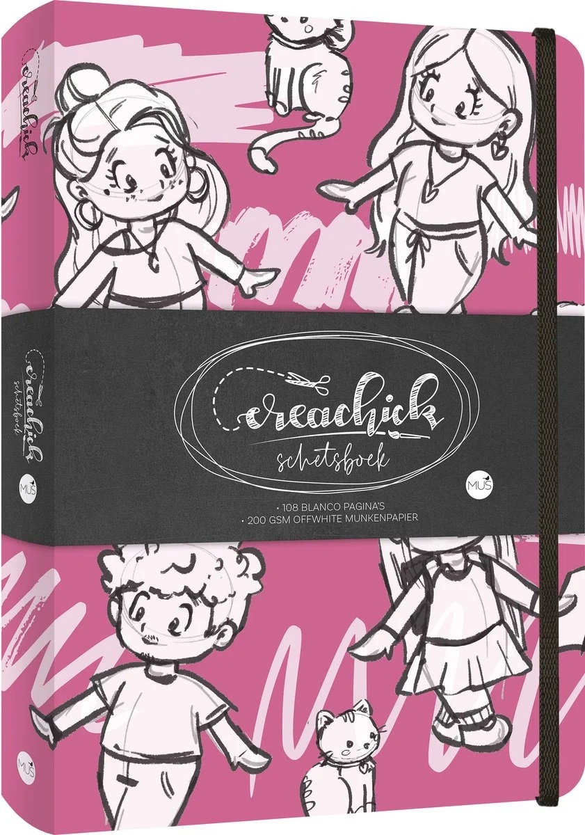 Creachick Schetsboek Roze A5 108 pagina's 200gr.