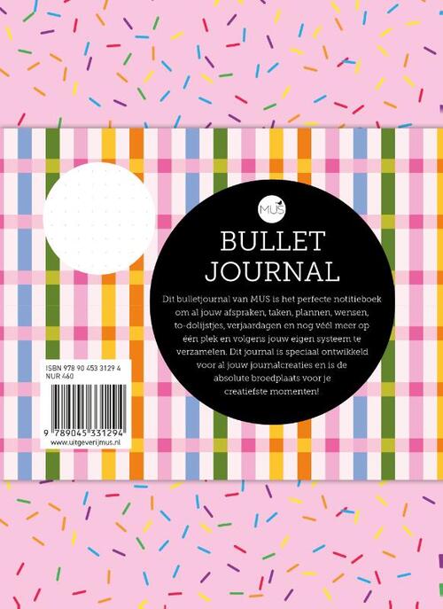 Mus Bullet Journal 150gr. 16x22cm 192 pagina's Sprinkles - Afbeelding 1