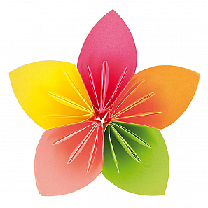 ORIGAMI VOUWBLAADJES NEON, 15X15CM - Afbeelding 2