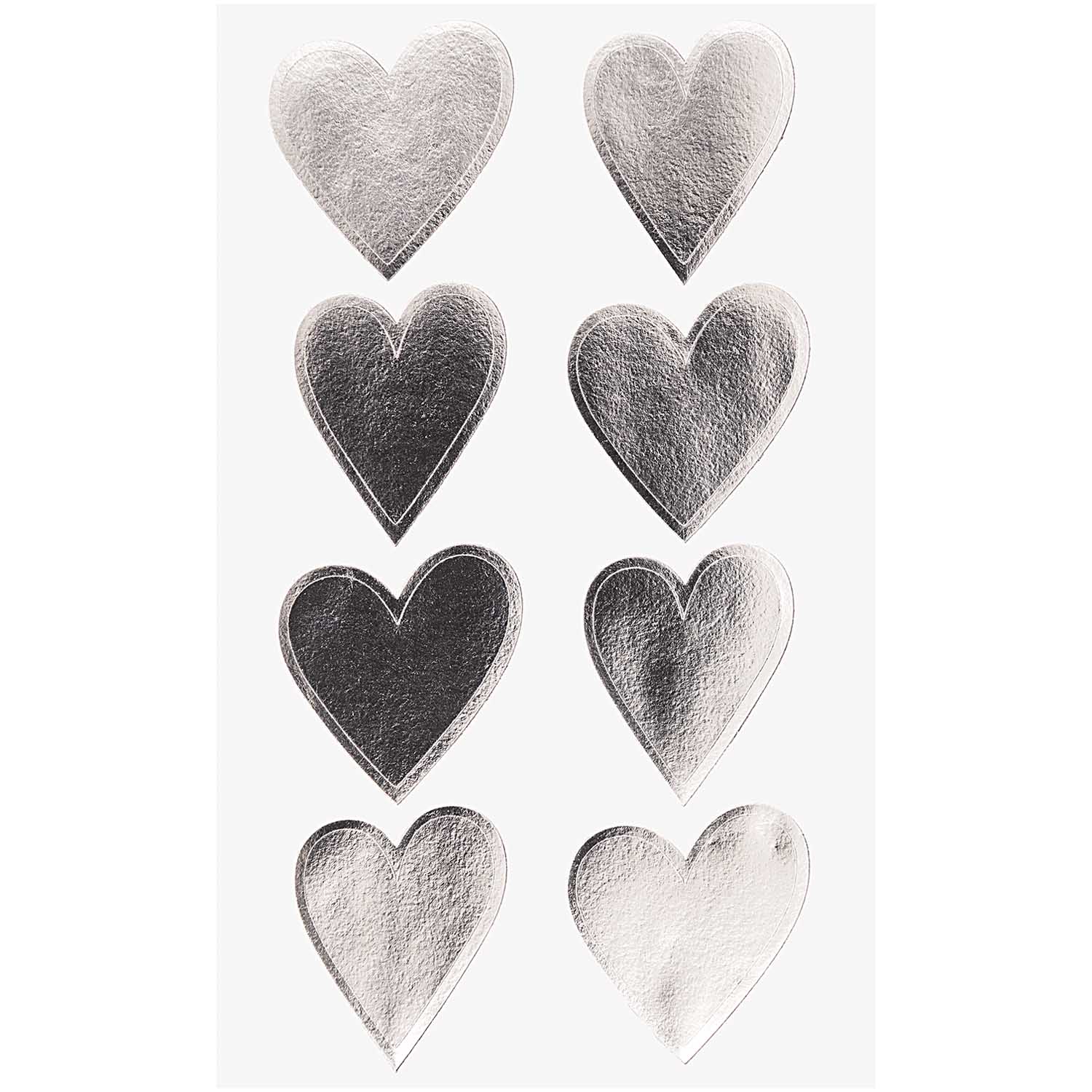 STICKERS,Harten ZILVER