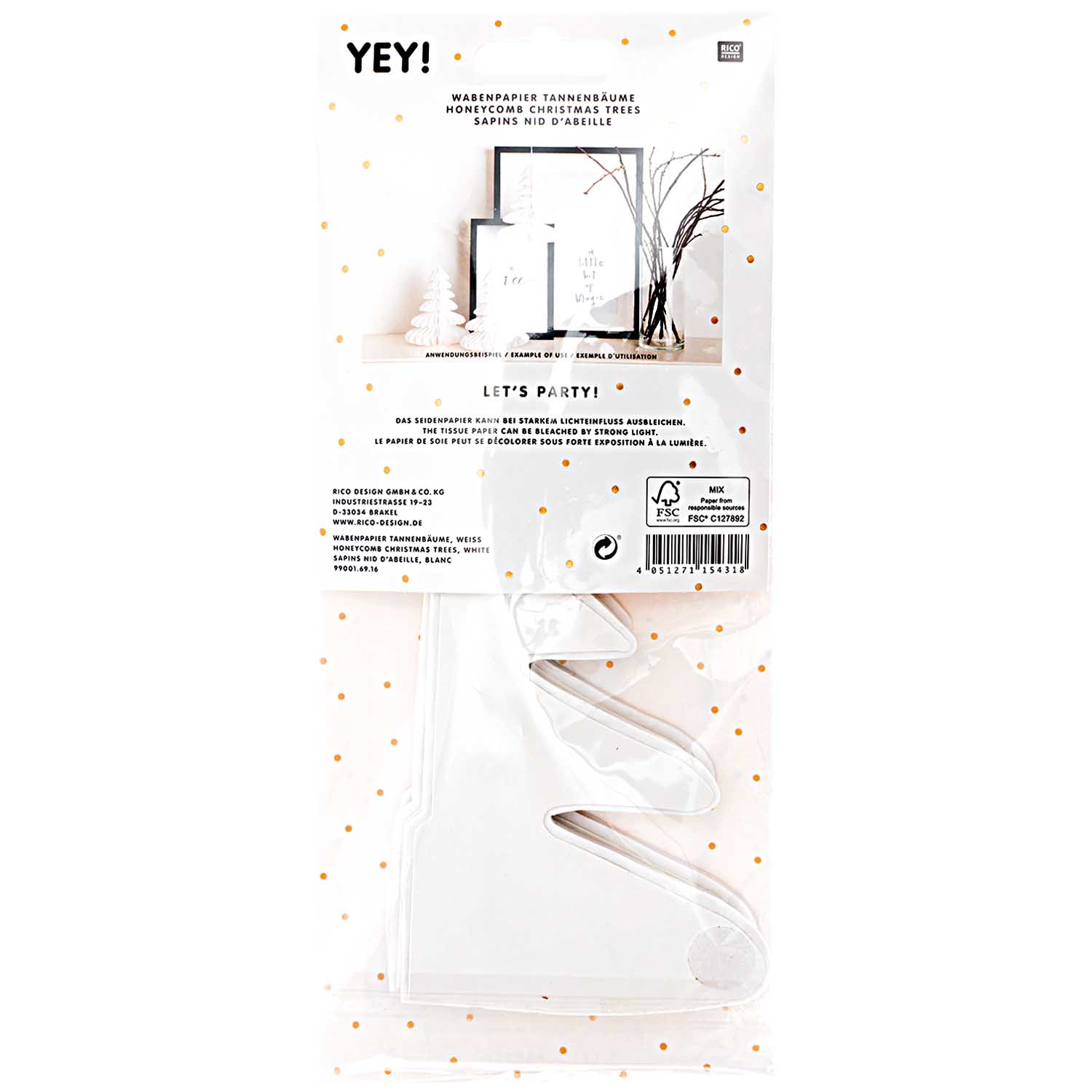 HONEYCOMB KERSTBOOM WIT - Afbeelding 2