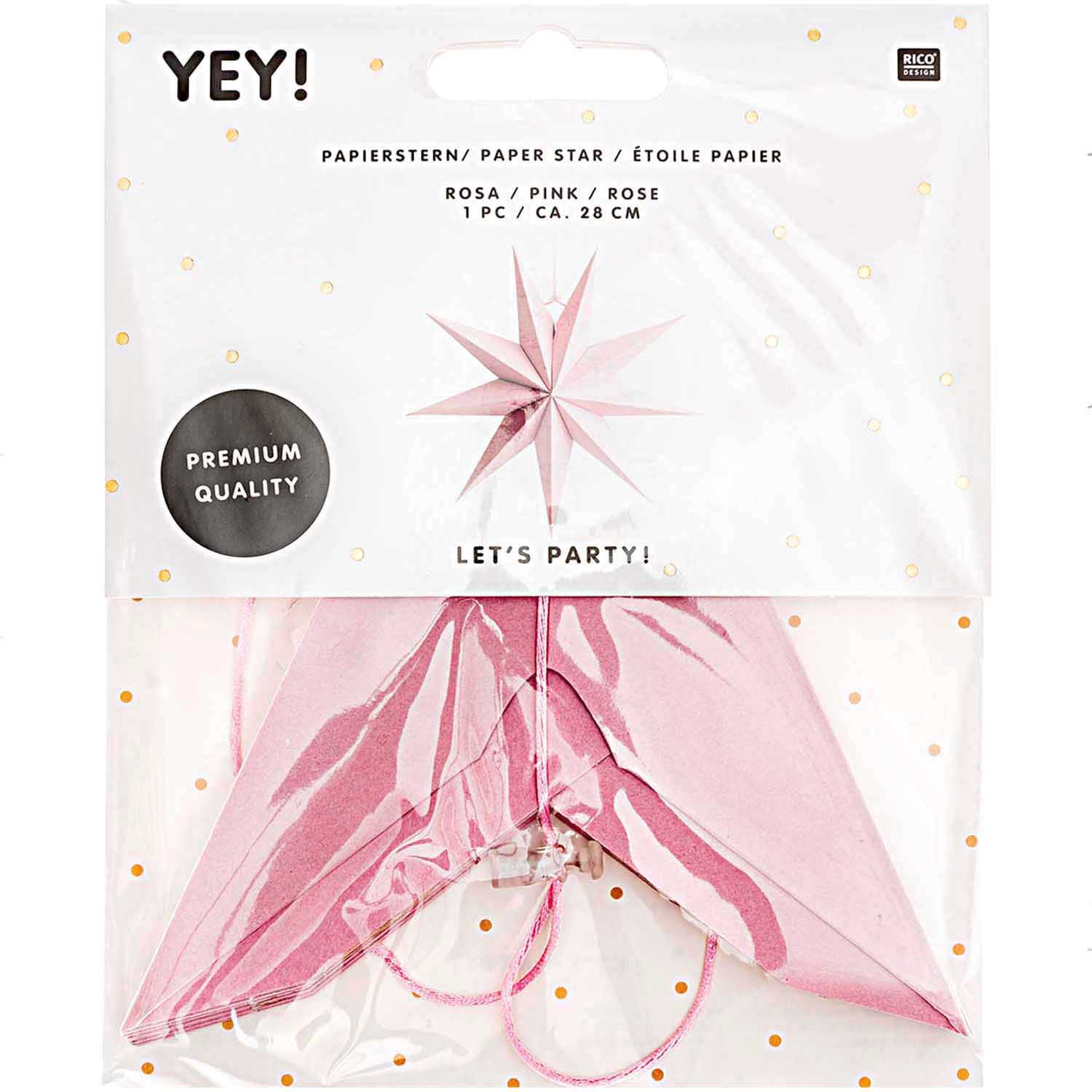 Papieren Ster Roze - Afbeelding 2