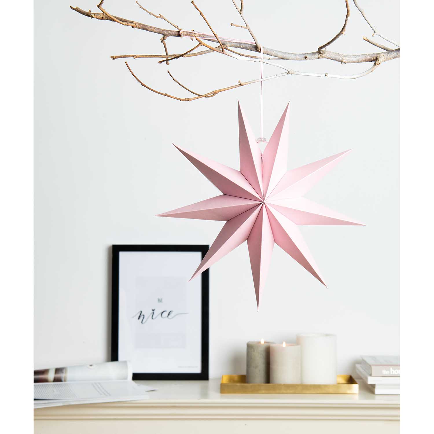 Papieren Ster Roze - Afbeelding 4
