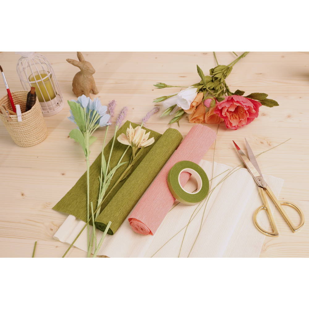 FLORIST CREPE PAPER, 10 rolls 25x100cm, Bright assortment - Afbeelding 1