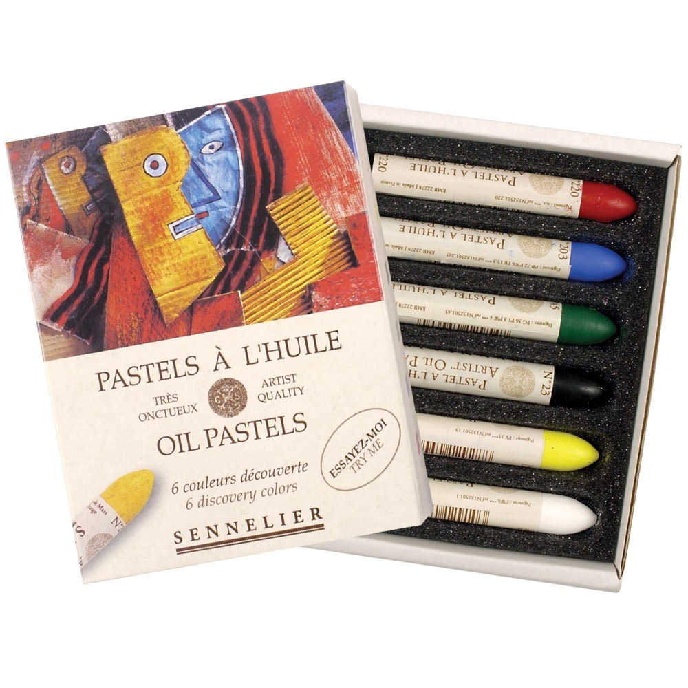 Sennelier Kartonnen doos oliepastels 6 pastels "Ontdekking"