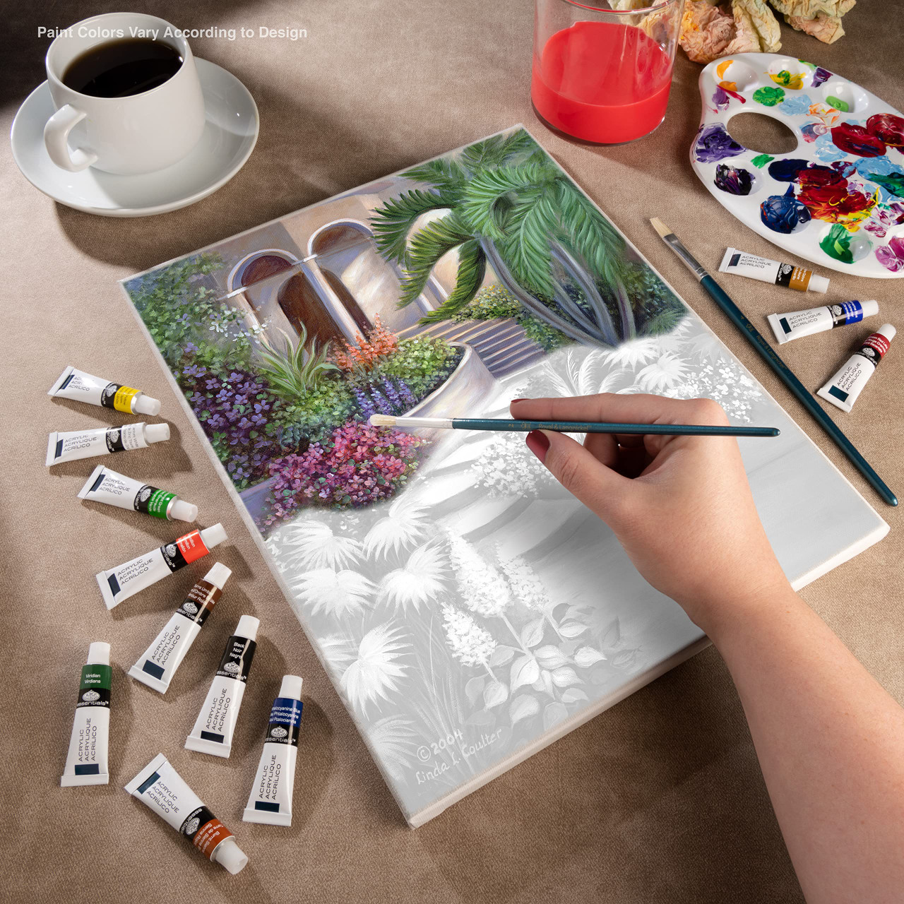 masterpiece "Tropical garden" 28x35x2,5cm - Afbeelding 2