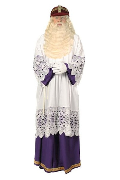 Luxe habijt met paardrijbroek, Wit-Paars, Habijt-Broek-Koord