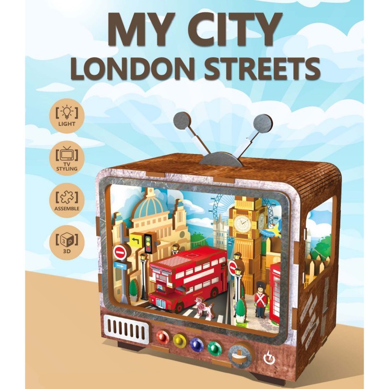 AB DIY Inspirebox, 3D Houten Puzzel, TV serie London Streets, 14,7×8,7×12,5cm