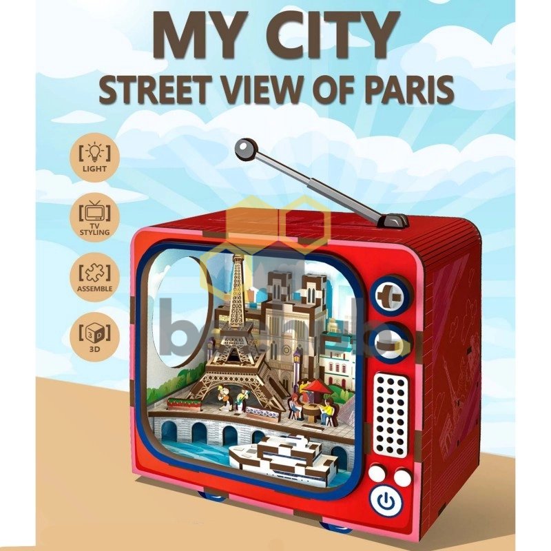 AB DIY Inspirebox, 3D Houten Puzzel, TV-serie, Street View of Paris,  16,7x8x13,1cm